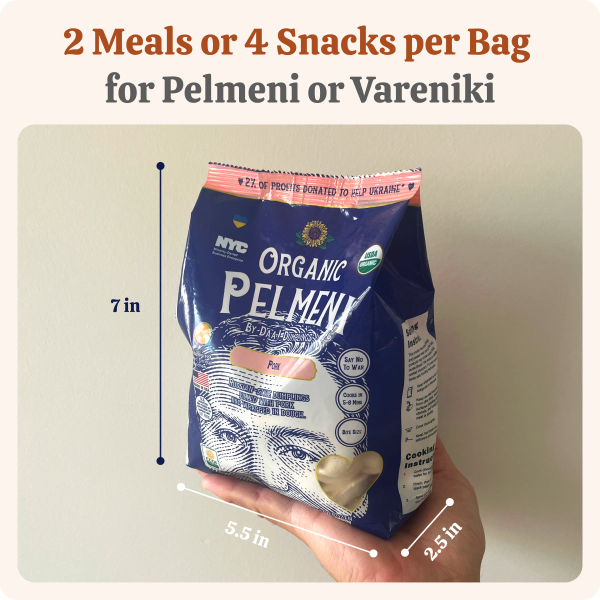 Frozen Pelmeni & Vareniki - Organic Russian & Ukrainian Dumplings Variety Pack - Eastern European Style